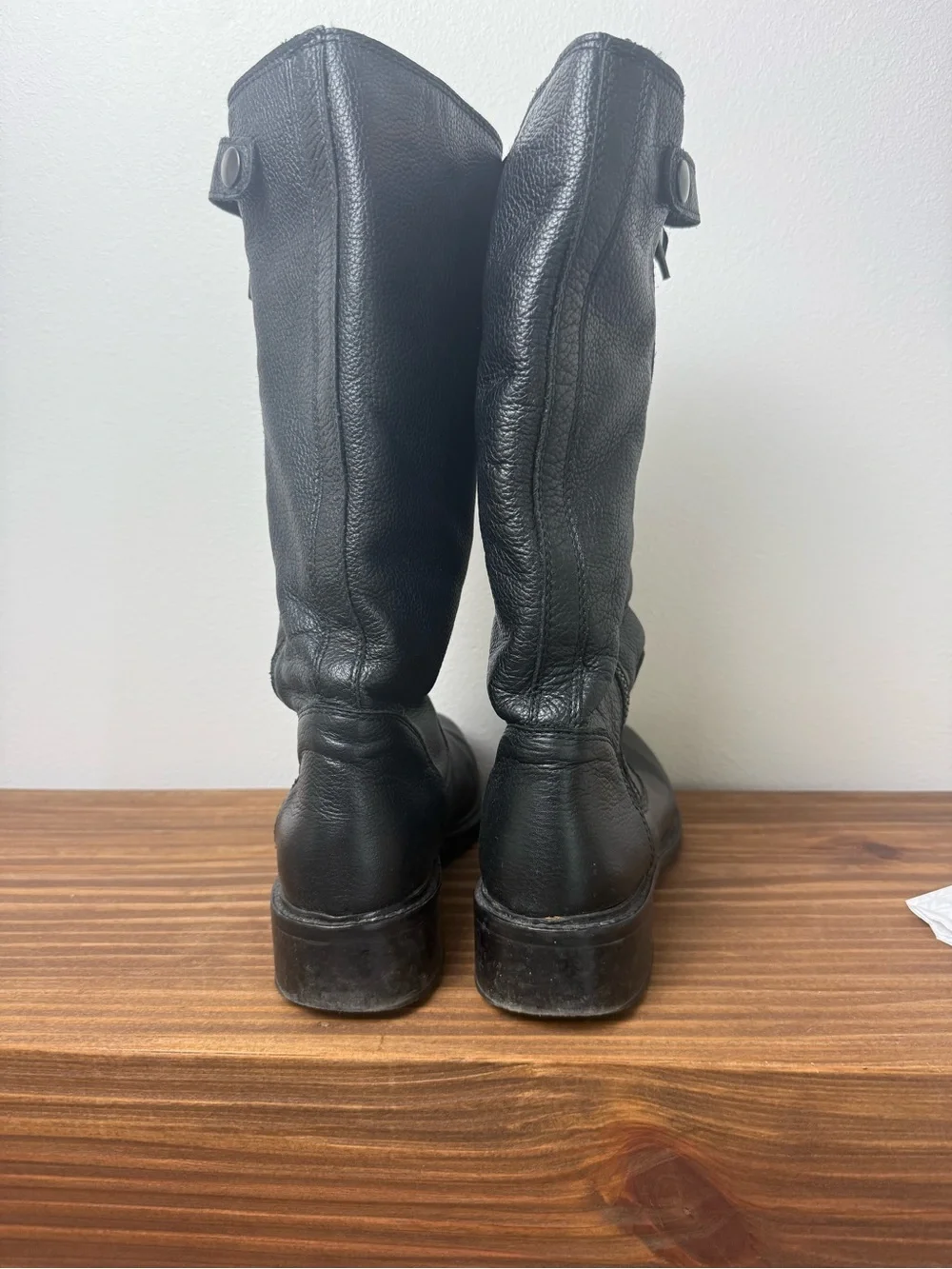 Vince Black Leather Mid-Calf Women's Boots